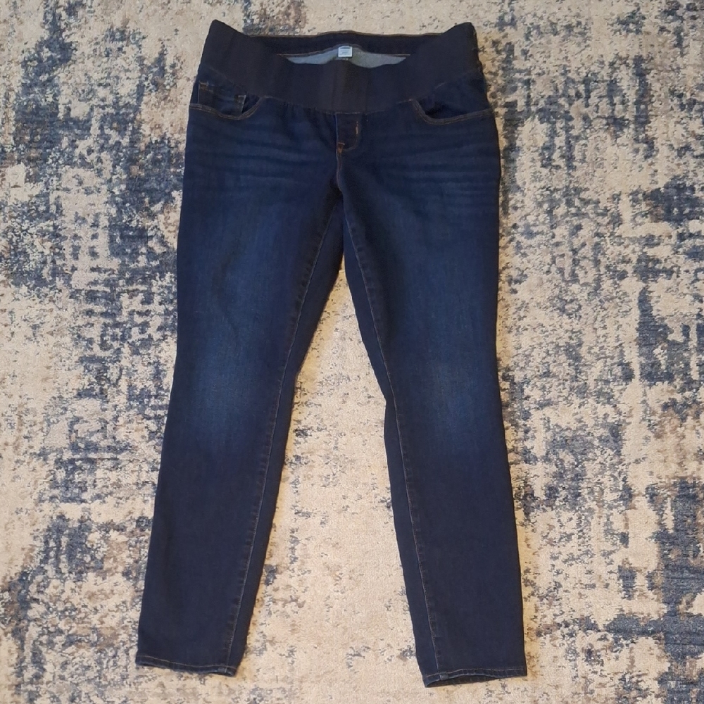 Old Navy Maternity Skinny Jeans Size 12 Low Panel Dark Wash